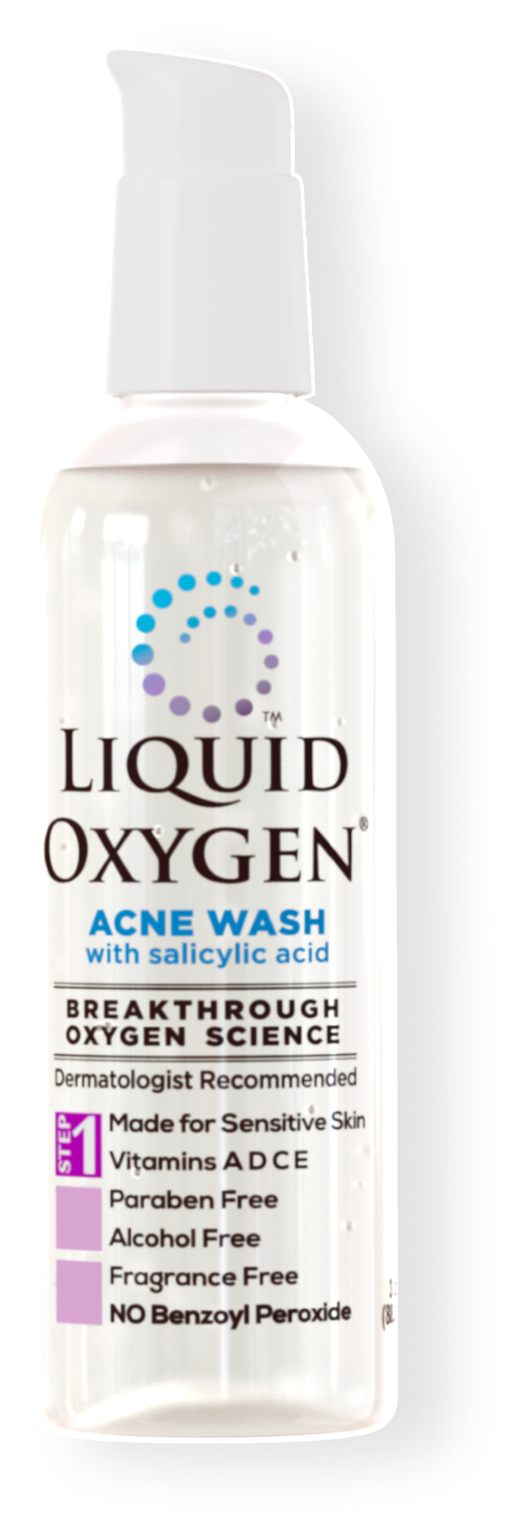 Bottle of Liquid Oxygen Acne Wash