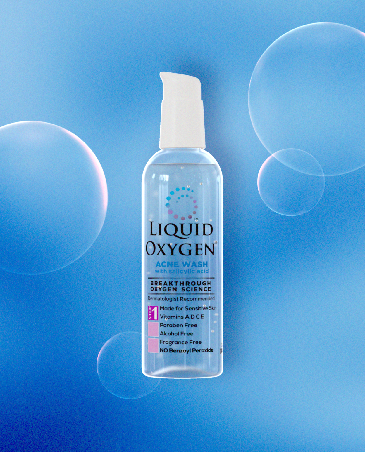 Bottle of Liquid Oxygen Acne Wash